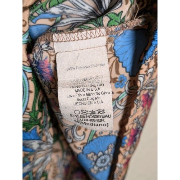 Floral Art Nouveau Sleeveless Mini Dress Size Medium Retro Indie Spring Festival - Picture 7 of 10